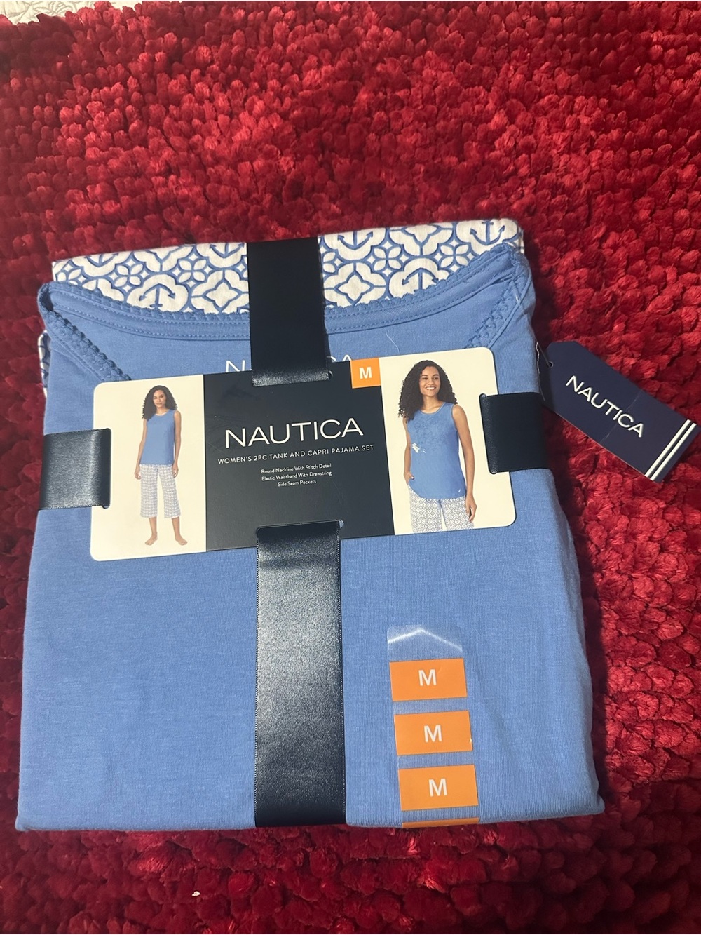 Nautica Light Blue Tank and Printed Capri Pajama Set